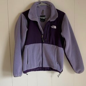 The north face size small full zip purple jacket